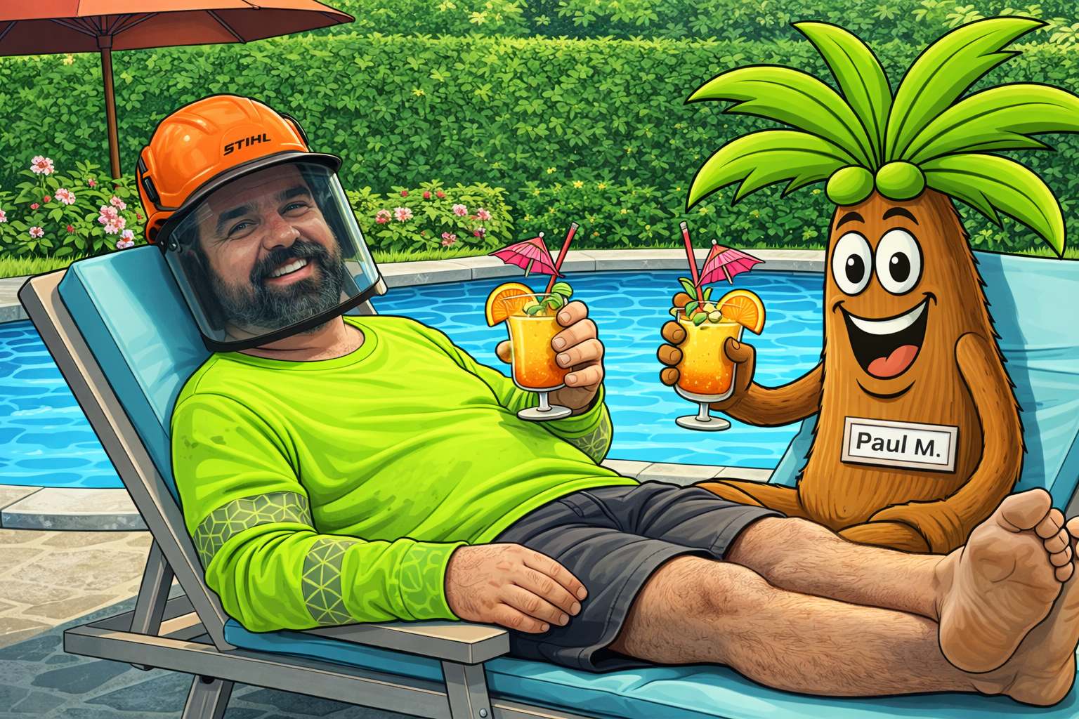 Poolside relaxation with Paul M.